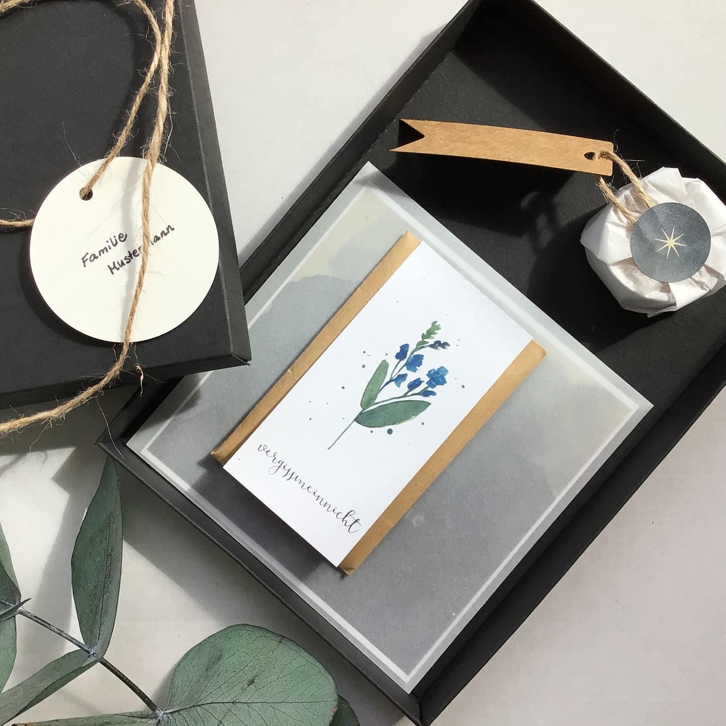 AruelArt Trost Geschenkbox schwarz Stern